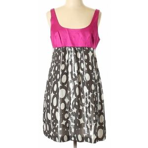 {Trina Turk} Hot Pink & Metallic Circle Dress